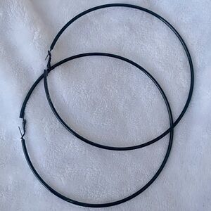 Oversize Black Hoop Earrings